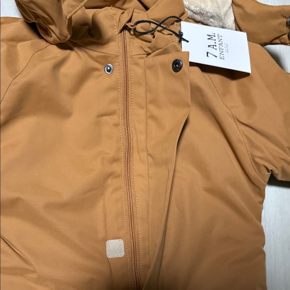 7 A.M. Enfant Brown Hooded Jacket Size 2-3 T Brand New Toddlers - Picture 5 of 13